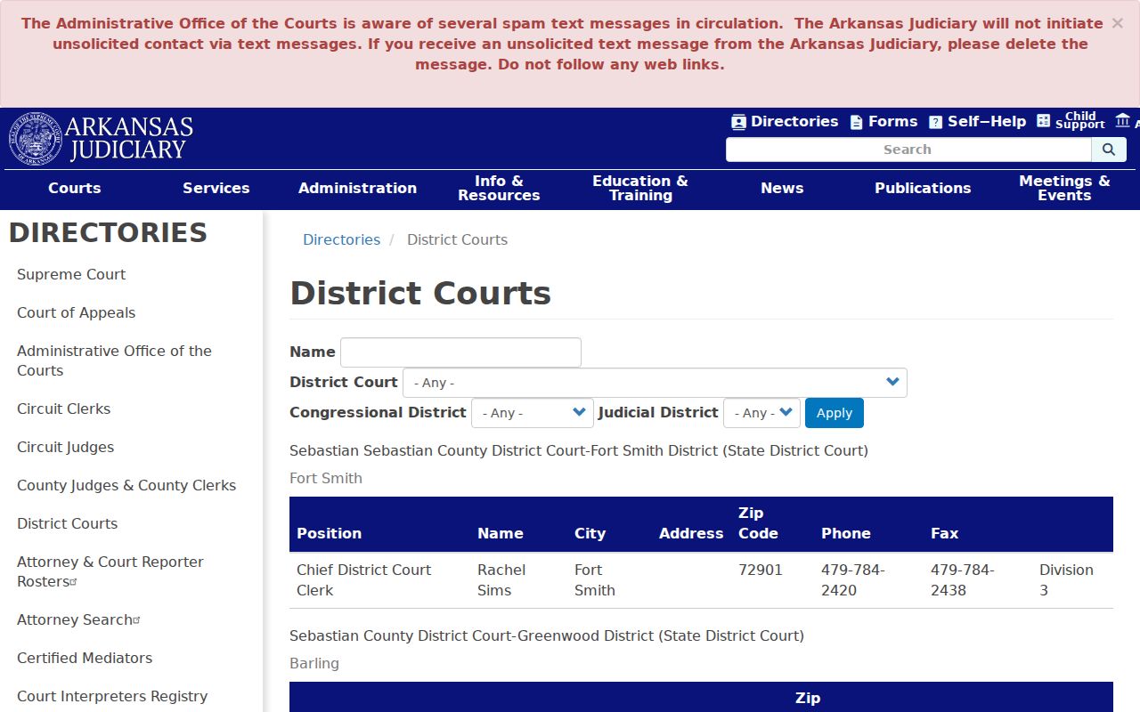 Sharp County municipal warrant district court directory