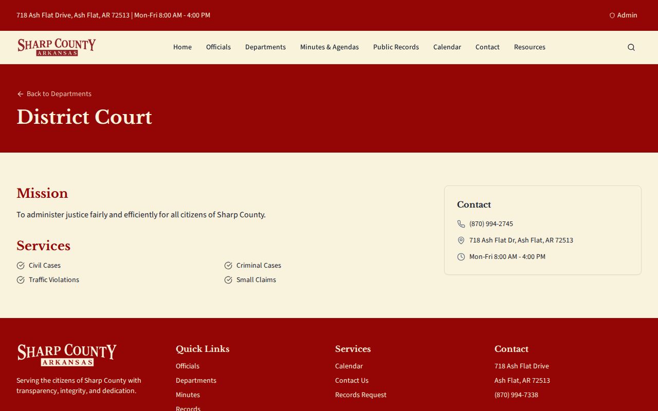 Sharp County bench warrant lookup at the district court counter