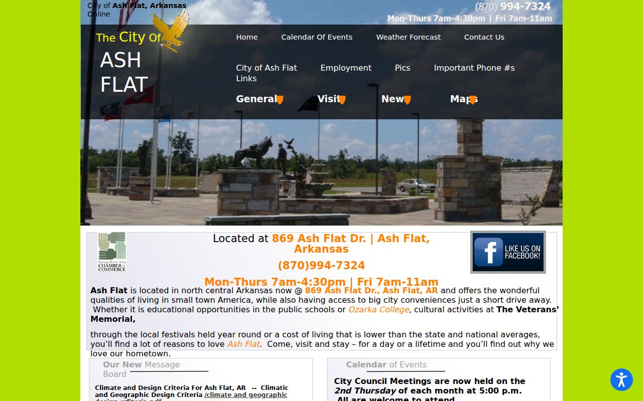 Ash Flat official city hall page