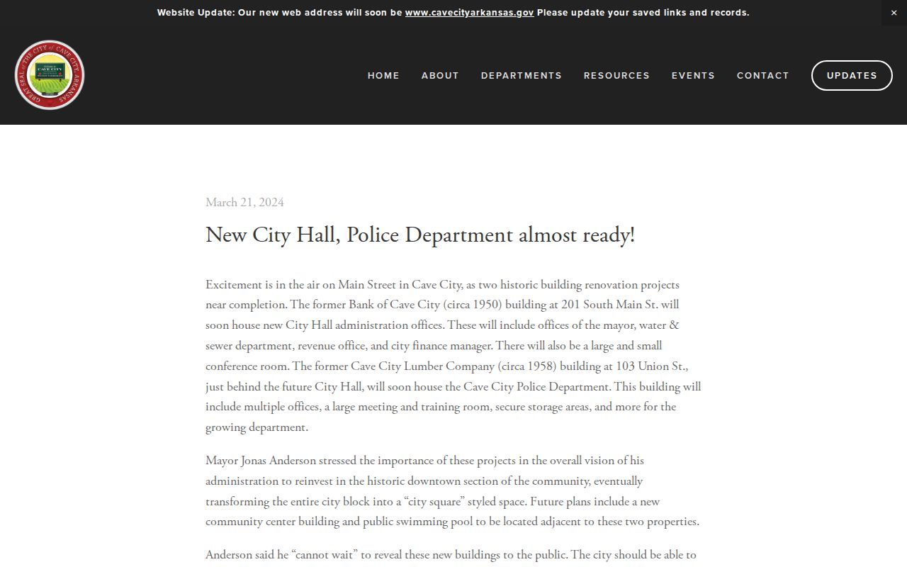 Cave City Hall and police renovation update