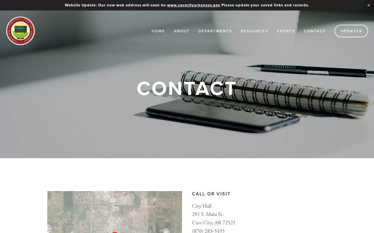 Cave City Hall official contact page