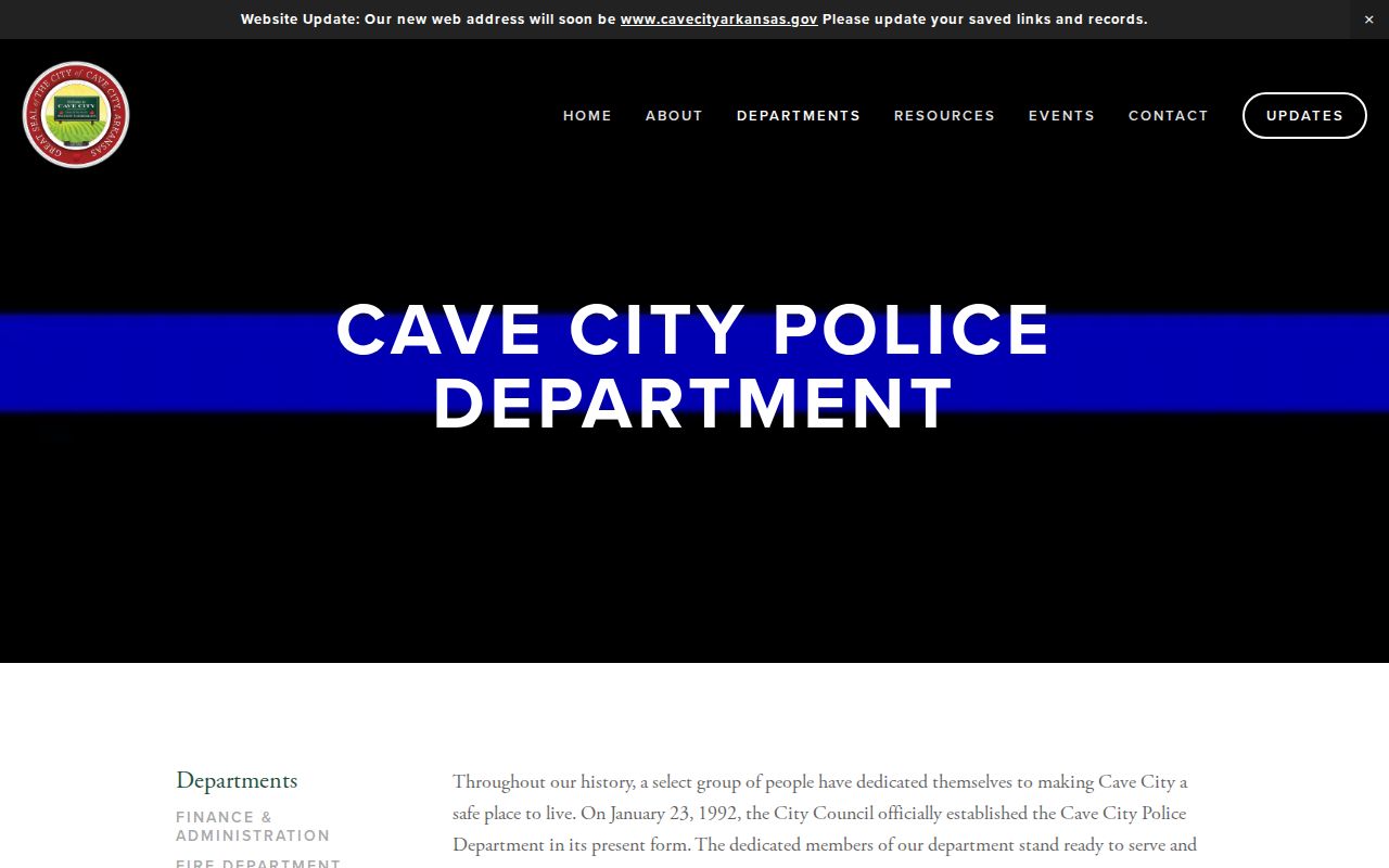 Cave City Police contact and dispatch information