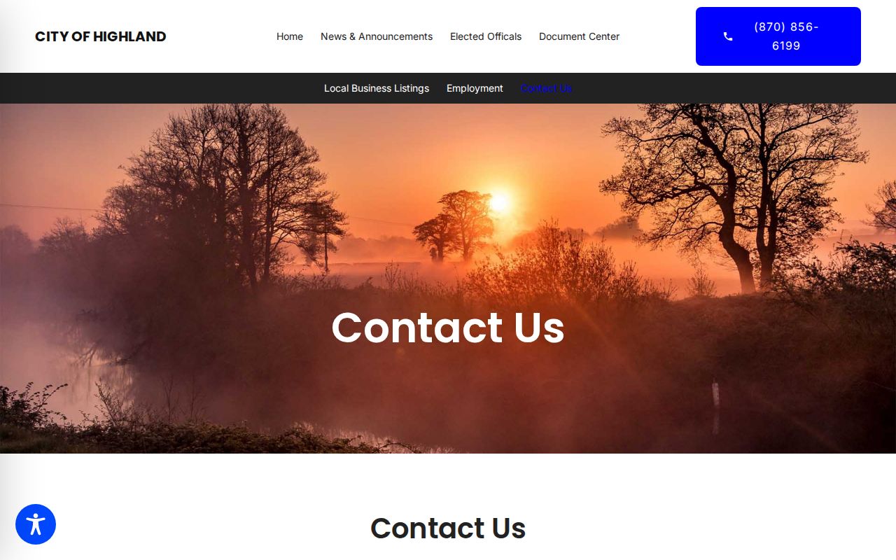 Highland city hall and police contact page